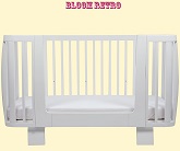 Нажмите для увеличения Вид кроватки с использованием Bloom Retro Bed Rail для преобразования кроватки Bloom Retro в цвете Coconut White в кушетку. Увеличивая срок использования кровати уже как кушетки для ребенка школьного возраста. Фото: передний плана